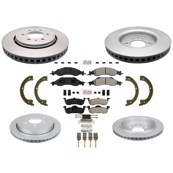 Disc Rotors Brake Pads Parking Shoes Spring Kit for Ford Expedition 2007-2009