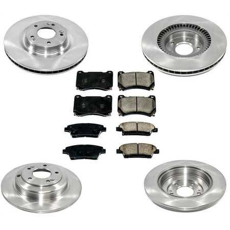 Disc Rotors Ceramic Brake Pads for Hyundai Genesis 3.8L 4 Door 18 Inch Rim 09-11