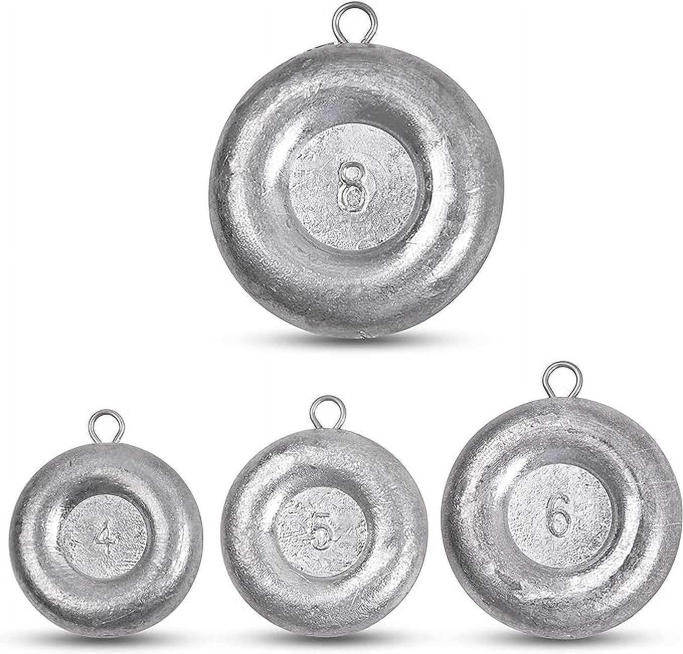 Fishing Weights 24-Pack Disc Fishing Sinkers 1oz To 8oz Coin