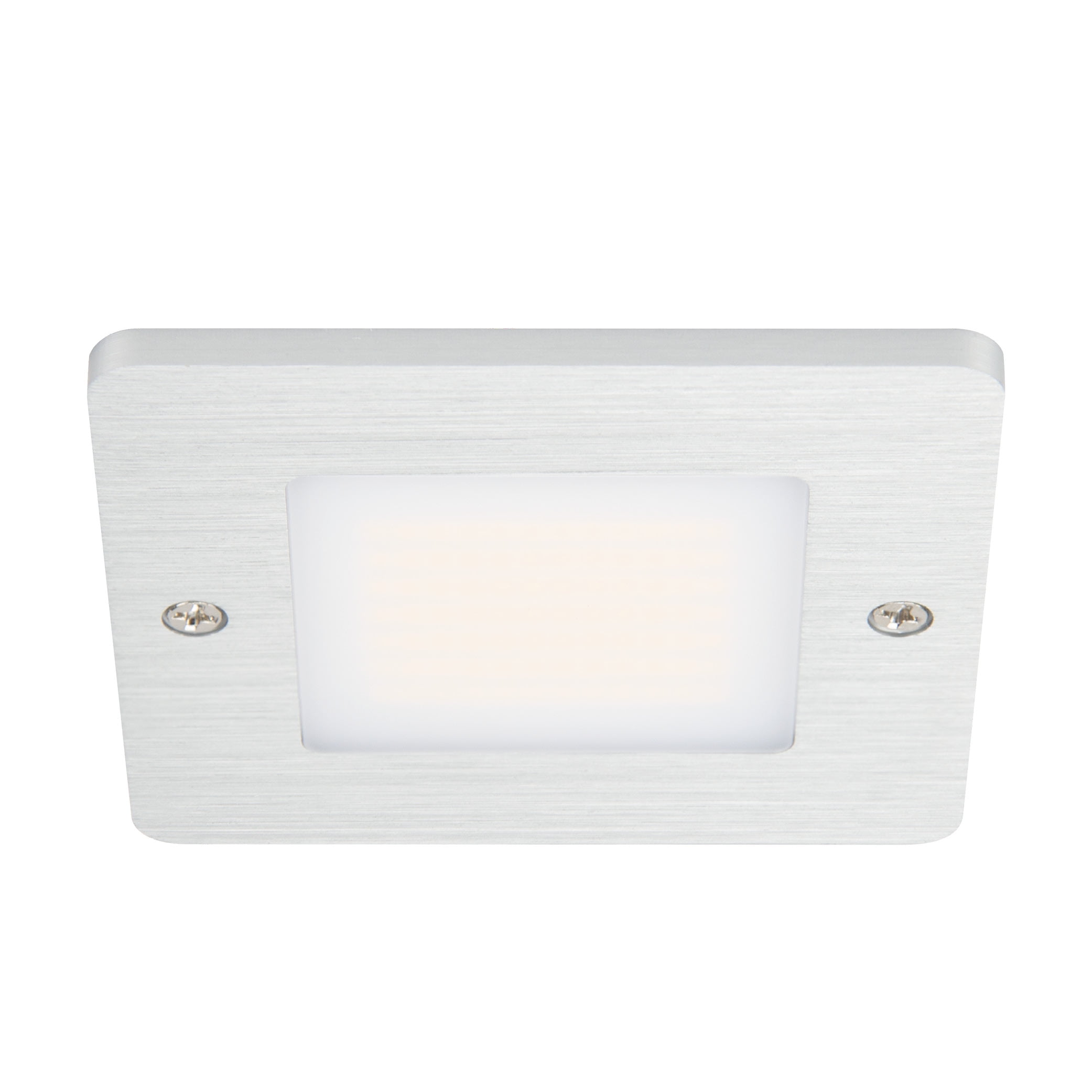 Square Low Profile Dimmable Aluminum LED Puck Light, 3000K Soft White