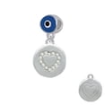 thumbnail image 1 of Disc with Crystal Heart - Blue Evil Eye Charm Bead, 1 of 1