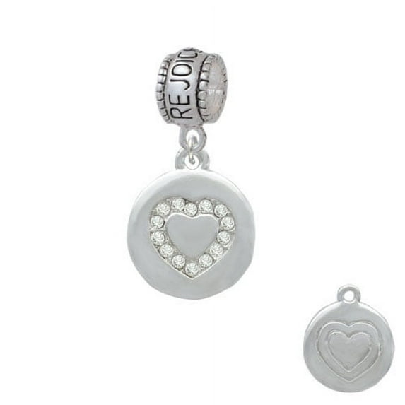 Disc with Crystal Heart - Rejoice Charm Bead