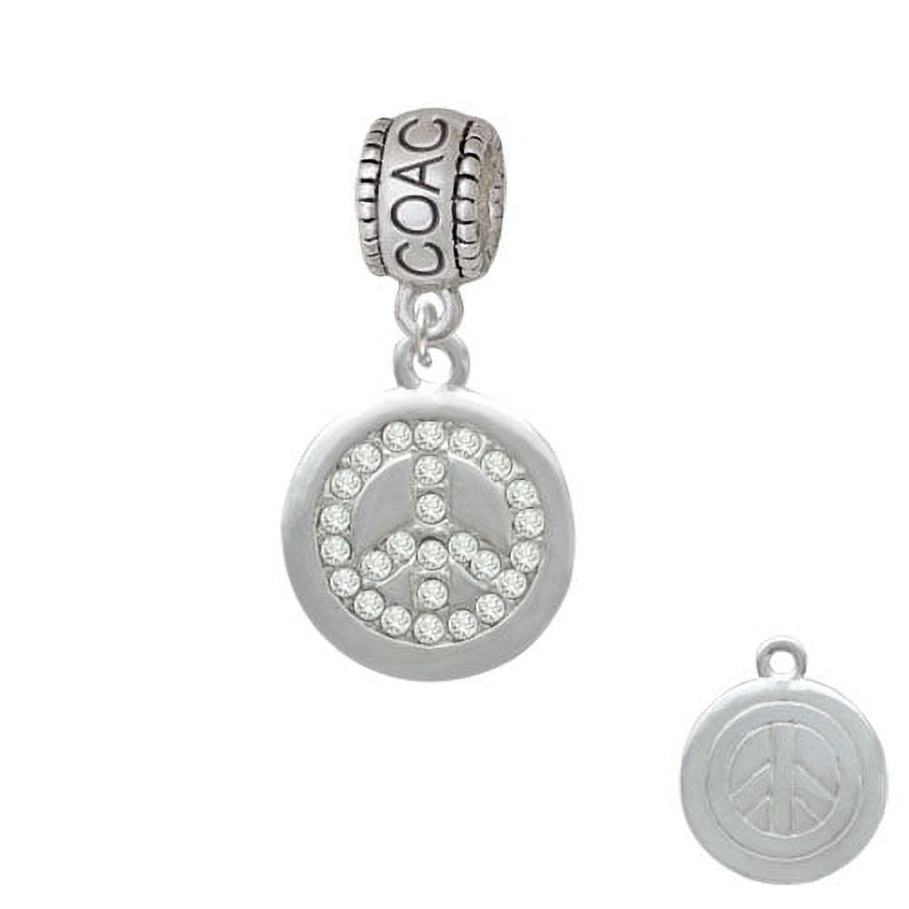 Disc with Crystal Peace Sign - Coach Charm Bead - Walmart.com