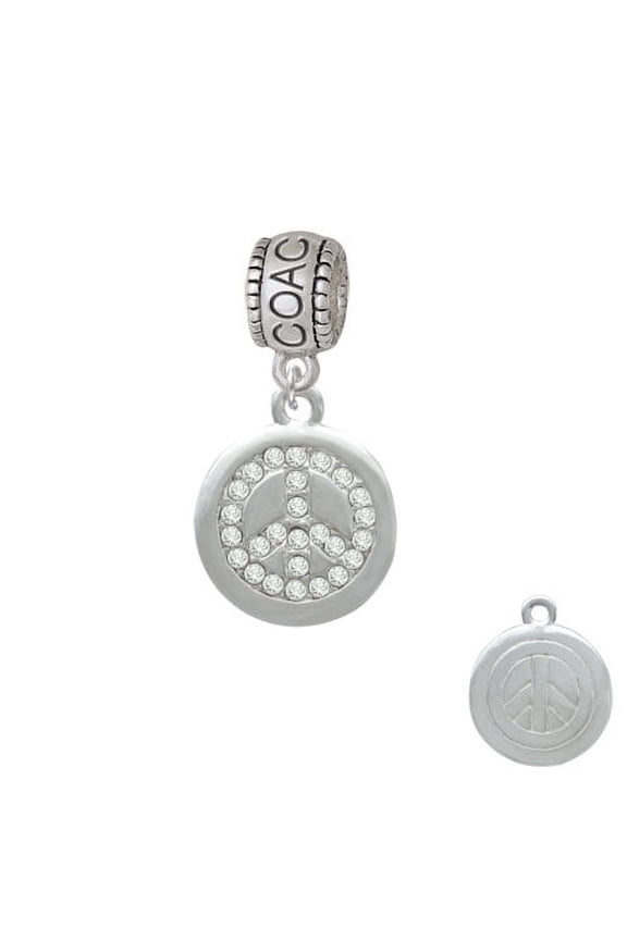 Disc with Crystal Peace Sign - Coach Charm Bead