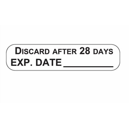 Discard After 28 Days Expiration Date Labels (1000, 2-500 Rolls)