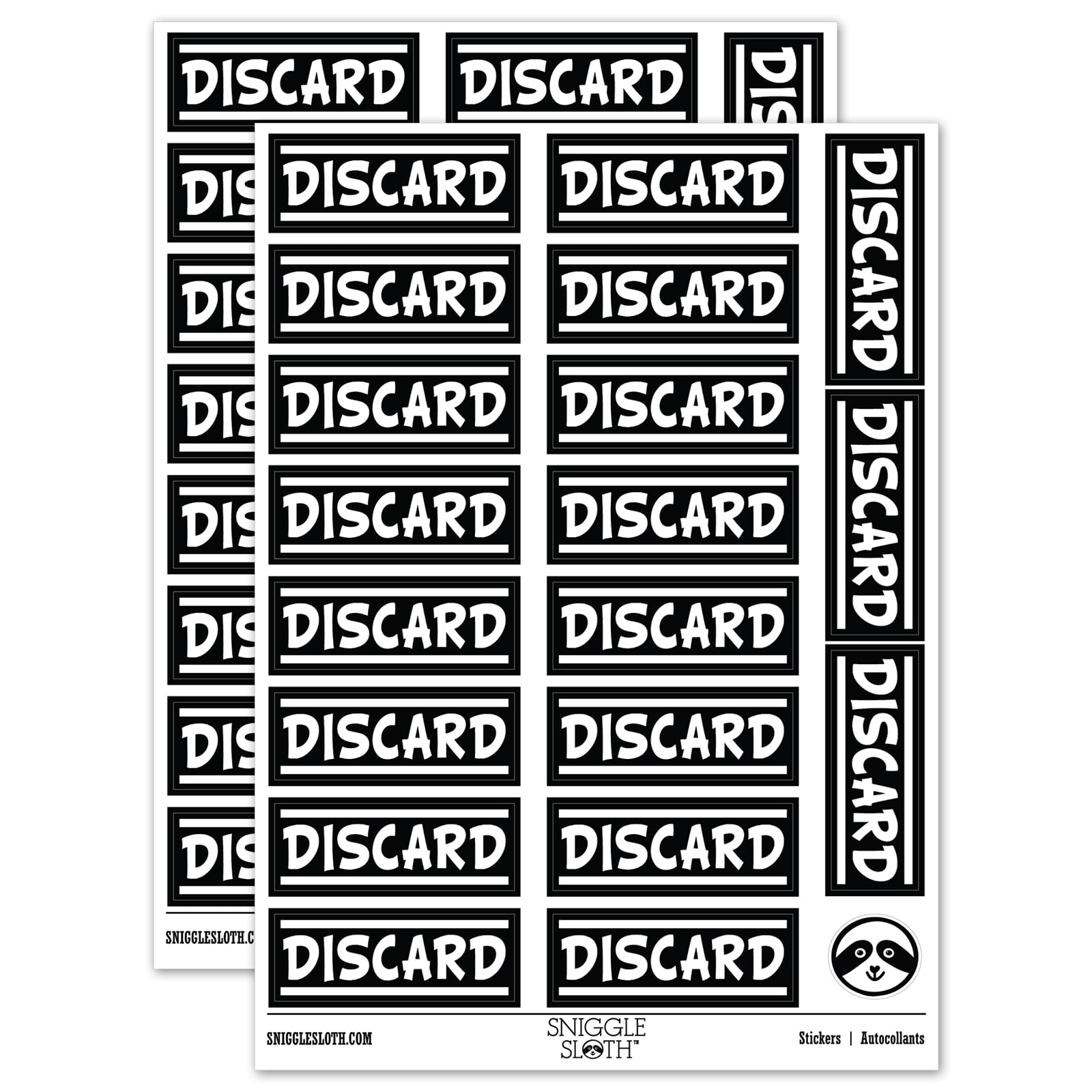 Discard Bold Sticker Set - Black - Gloss Finish - 2.00