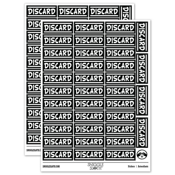 Discard Bold Sticker Set - Black - Matte Finish - 1.5" Small