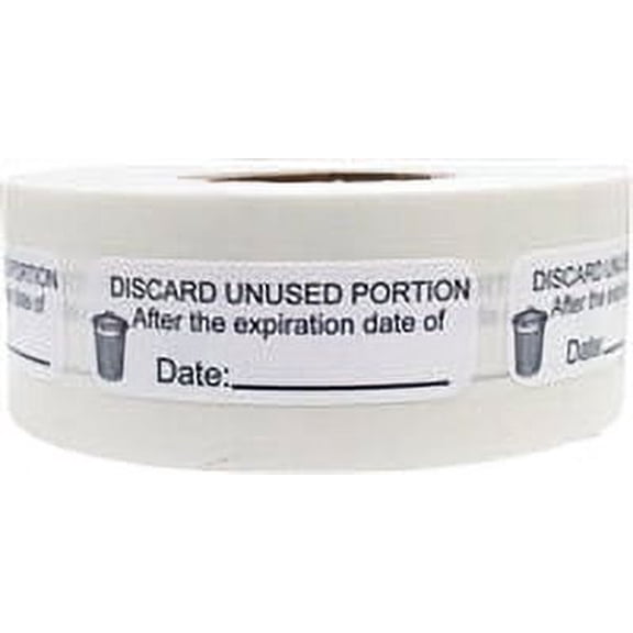 Discard Unused Portion - After Date: Medical Labels | 0.5 x 1.5" inches - 500 Pack | InStockLabels.com