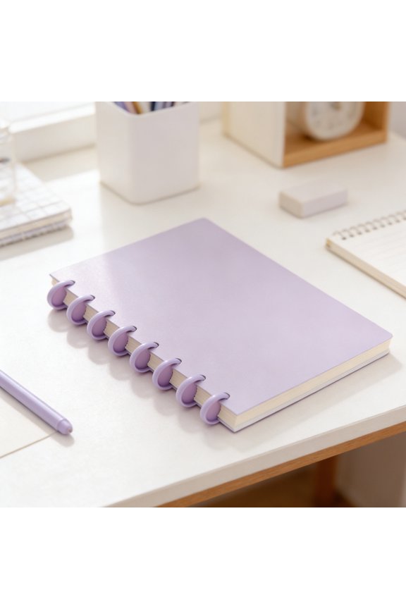 Discbound Notebook, 8-Disc Disbound Planner with Removable Pages, 180 Pages Spiral Notebook, Poly Cover Discbound Planner for Work, Travel, Note Taking,A5