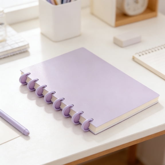 Discbound Notebook, 8-Disc Disbound Planner with Removable Pages, 180 Pages Spiral Notebook, Poly Cover Discbound Planner for Work, Travel, Note Taking,A5