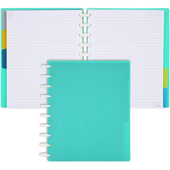Discbound Notebook, Customizable Planner, Celestial Turquoise, Midsize 7.5"x9.75" - Expandable & Portable