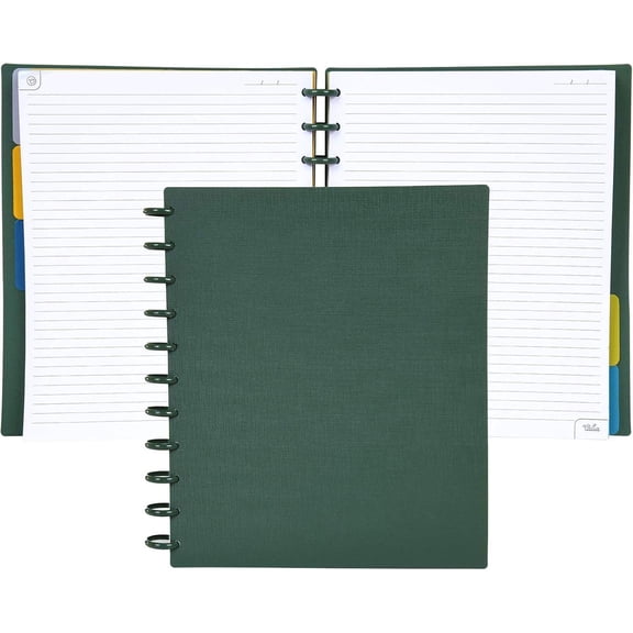 Discbound Notebook, Customizable Planner, Letter Size (8.5 in x 11 in), Green Olive