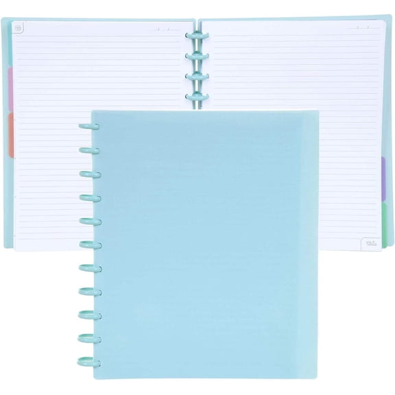 Discbound Notebook, Customizable Planner, Summer Blue, Letter Size (8.5 in x 11 in)