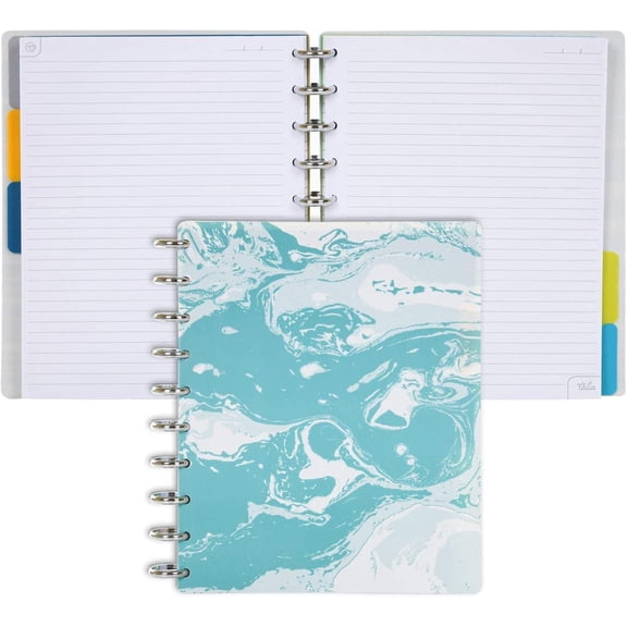 Discbound Notebook Set, Midsize (7.5 in x 9.75 in), Customizable with Repositionable Pages, Tabs & Pockets