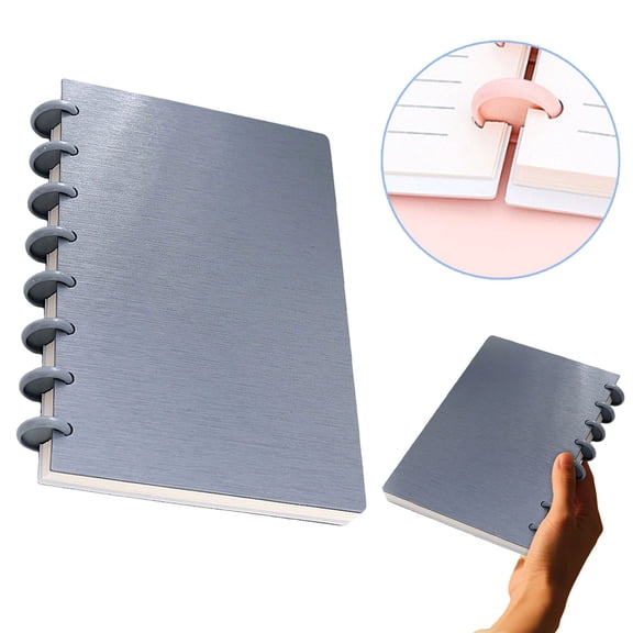 Discbound Notebook,Spiral Notebook,Mini Disc Planner Cover Discbound Notebook,Sketch Book,Note Taking|Gift Artists for Drawing Office School Home(Gray)