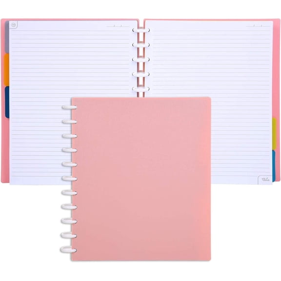 Discbound Notebook and Planner, Customizable, Salmon, Letter Size (8.5 in x 11 in)