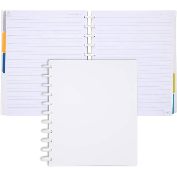 Discbound Notebook and Planner, Customizable, White, Letter Size (8.5 in x 11 in)