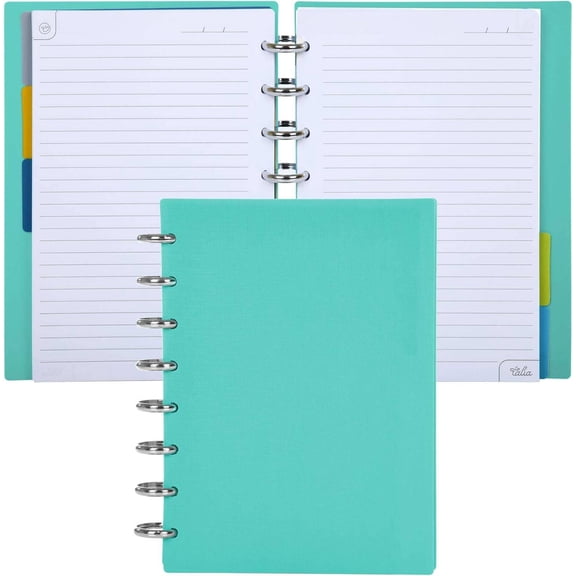 Discbound Notebook and Planner, Customizable with Repositionable Pages, Tabs, and Pockets, Junior Size (5.5 in x 8.5 in)