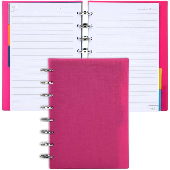 Discbound Notebook and Planner, Customizable with Repositionable Pages, Tabs, and Pockets, Junior Size (5.5 in x 8.5 in)