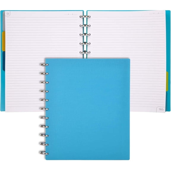Discbound Notebook and Planner, Customizable with Repositionable Pages, Tabs, and Pockets, Letter Size (8.5 in x 11 in)