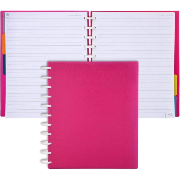 Discbound Notebook and Planner, Customizable with Repositionable Pages, Tabs, and Pockets, Letter Size (8.5 in x 11 in)