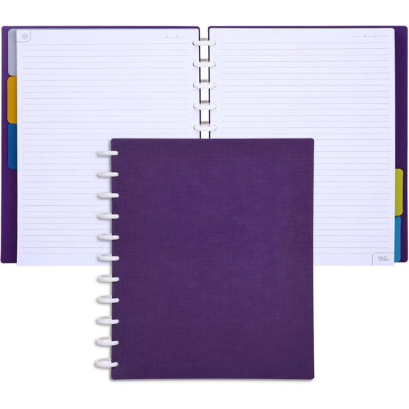 Discbound Notebook and Planner, Letter Size (8.5 in x 11 in), Customizable with Repositionable Pages, Tabs, Pockets, and 1-Inch Discs