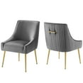 thumbnail image 1 of Modway Discern 34" Modern Velvet Dining Chair in Gold/Gray (Set of 2), 1 of 4