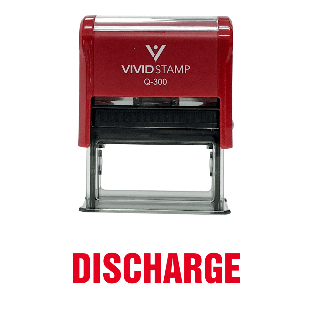 Discharge Self Inking Rubber Stamp (Red Ink) - Large - Walmart.com