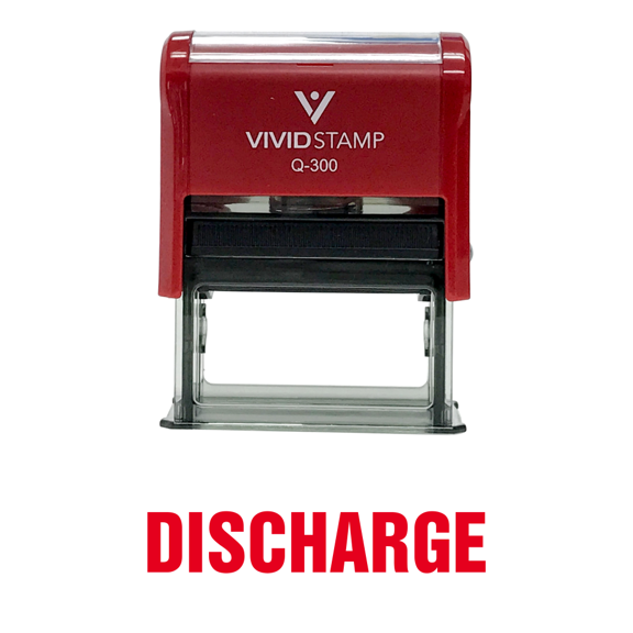 Discharge Self Inking Rubber Stamp (Red Ink) - Large