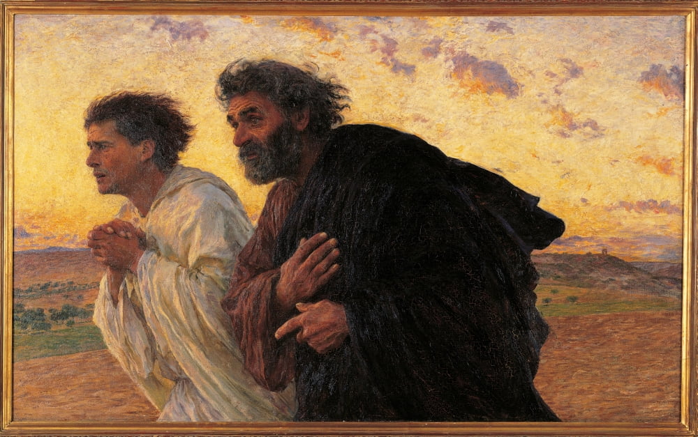 Disciples Peter And John Running At The Sepulchre On The Morning Of The Resurrection Canvas Art - (36 x 24)