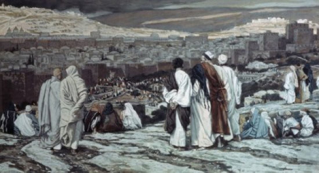 Disciples Watch from Afar James Tissot (1836-1902 French) Canvas Art - James Tissot (18 x 24)