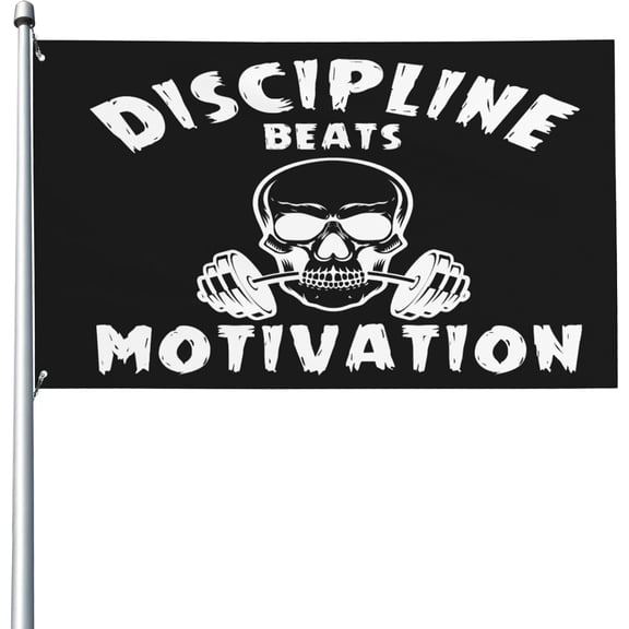 Discipline Beats Motivation flag Funny Yard Flags 3x5 Garden Banner Single Side