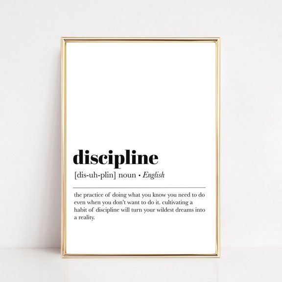 Discipline Definition Print, Office Wall Art, Home Office Decor, Prints, Dictionary Art, Modern Decor, UNFRAMED PAPER POSTER, Home Decor, Vintage Gift, Living Room Dercor