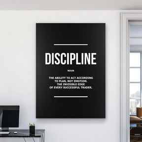 Discipline Definition Trader Typography Motivational Inspirational Trading Poster