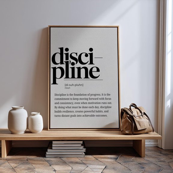 Discipline Definition Wall Art Motivational Dictionary Print Success Office Decor Graduation Gift Inspirational Quote