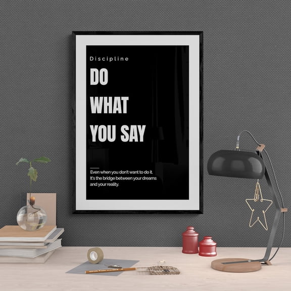 Discipline Grind Hustle Wall Art Print, Unframed Paper Poster 8x10in