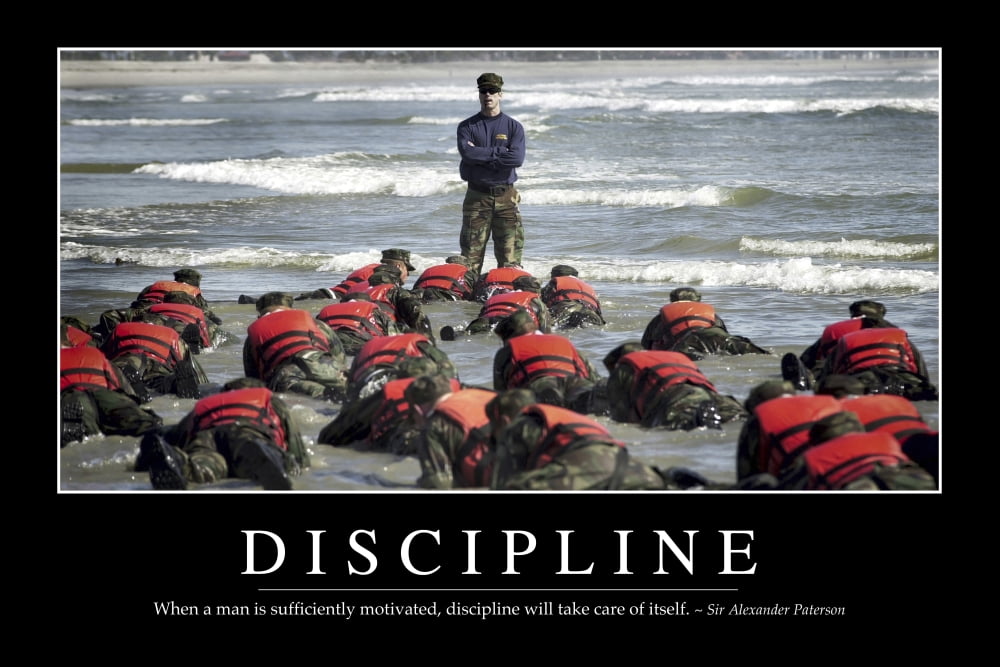 Discipline Inspirational Quote and Motivational Poster Canvas Art - Stocktrek Images (34 x 23)