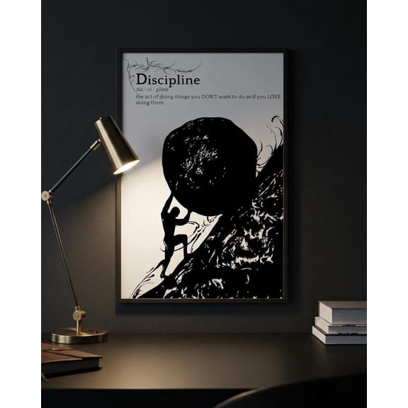 Discipline Motivational Wall Art Print, Unframed Paper Poster 8x10in