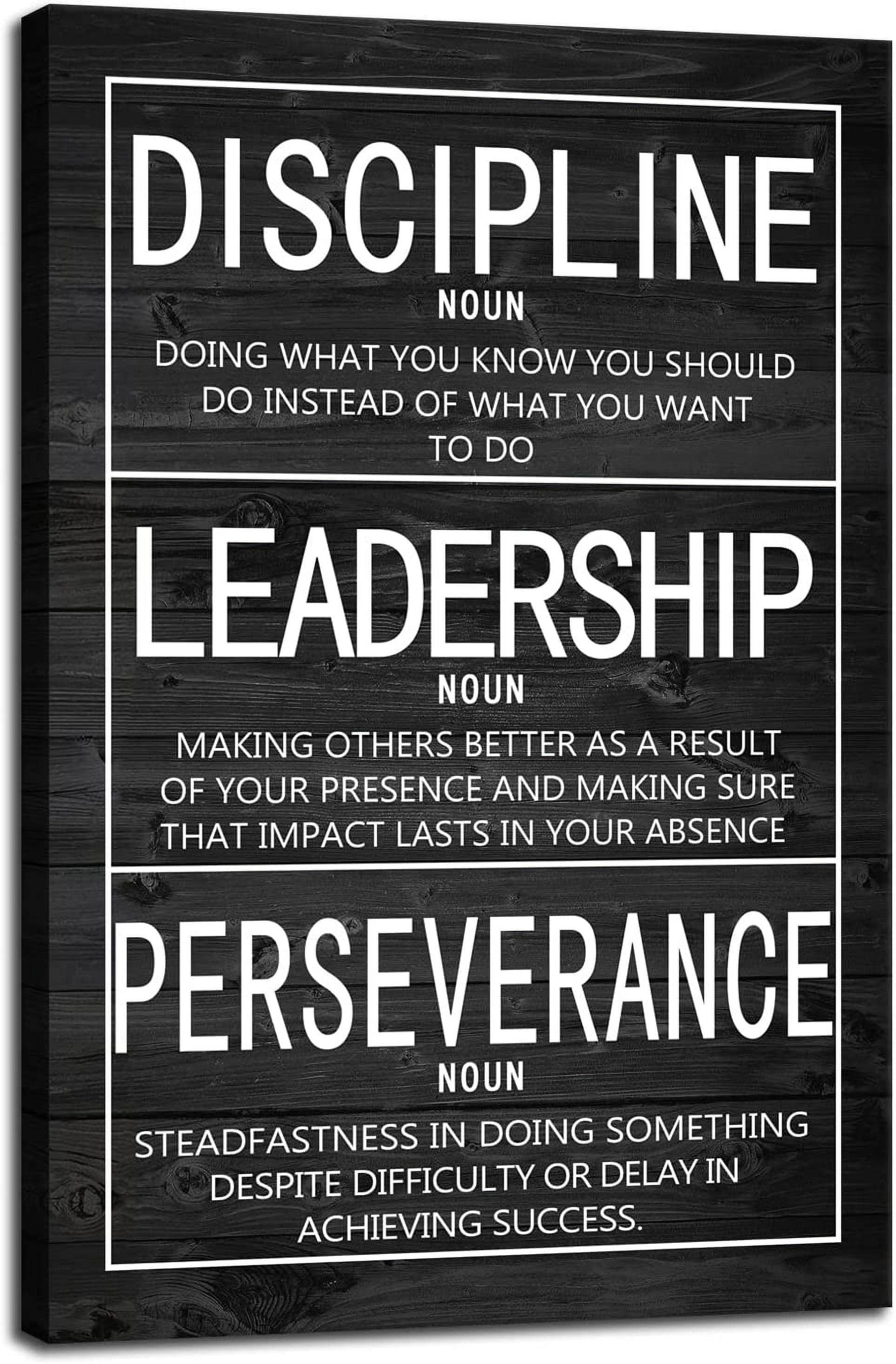 Discipline Noun Leadership Noun Perseverance Noun Inspirational Canvas
