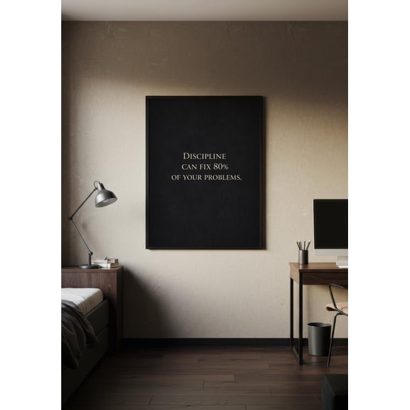 Discipline Stoic Wall Art Print, Unframed Paper Poster 24x36in