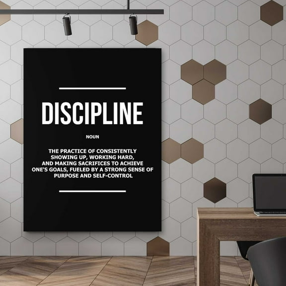 Discipline Wall Persistent Poster, Motivational Art, Focus Purpose Sign, Willpower Quote Poster, Modern Office Decor Home Decor, 24x36 UNFRAMED