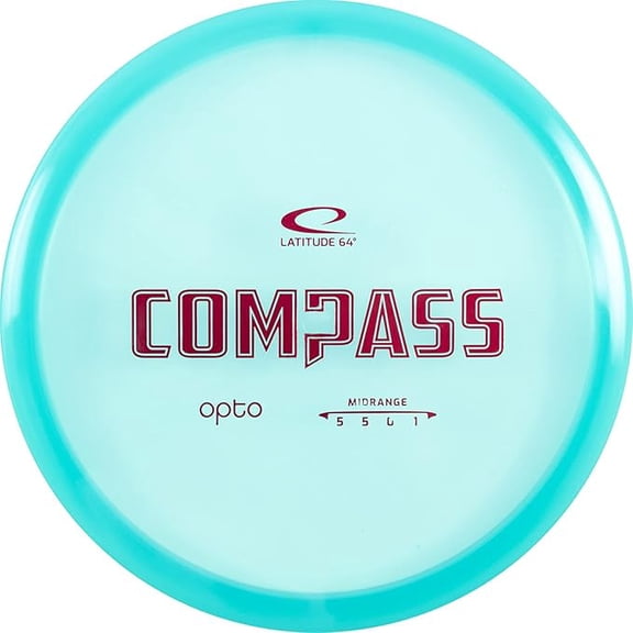 Latitude 64 Opto Compass Disc Golf Midrange Disc Stable Frisbee Golf Midrange 170g Plus Straight Flying Frisbee Stamp Colors Will Vary (Turquiose)