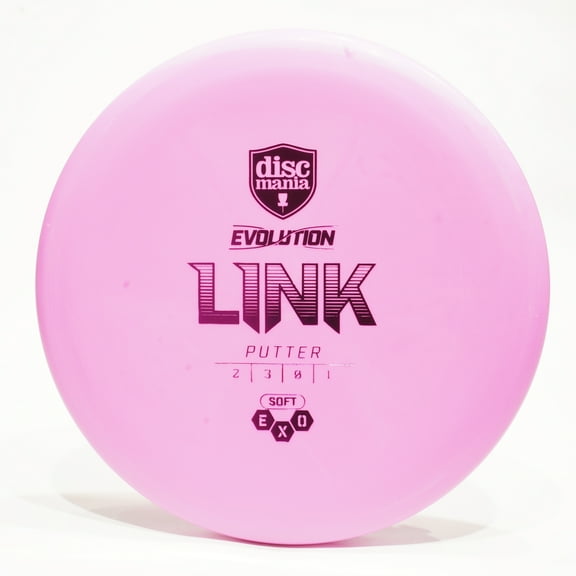 Discmania Evolution Exo Soft Link Disc Golf Putter & Approach Disc, Pick Color/Weight [Stamp & Exact Color May Vary] Pink 173-174 grams