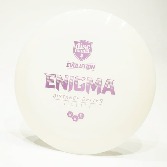 Discmania Evolution NEO Enigma Disc Golf Distance Driver, Pick Color/Weight [Stamp & Exact Color May Vary] White 167-169 grams