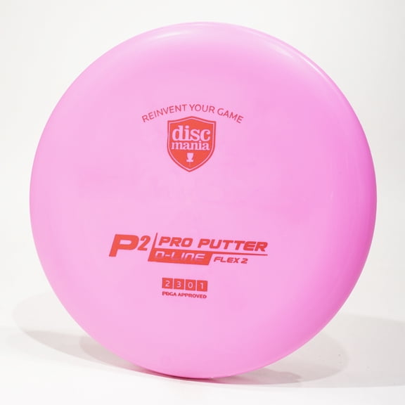 Discmania Flex 2 D-Line P2 Disc Golf Putter & Approach Disc, Pick Color/Weight [Stamp & Exact Color May Vary] Pink 173-174 grams