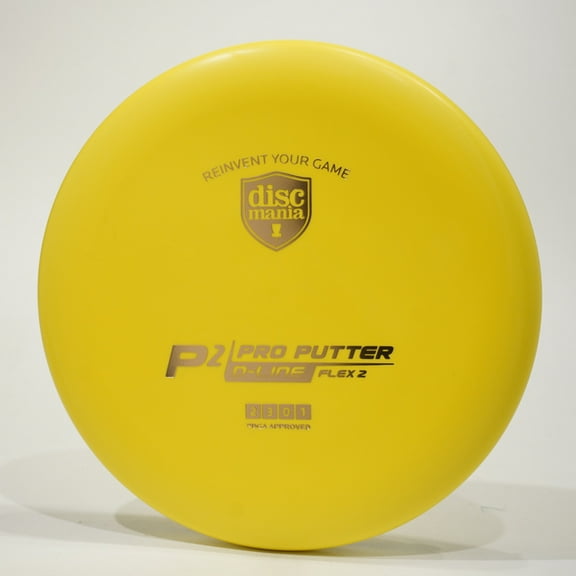 Discmania Flex 2 D-Line P2 Disc Golf Putter & Approach Disc, Pick Color/Weight [Stamp & Exact Color May Vary] Yellow 173-174 grams