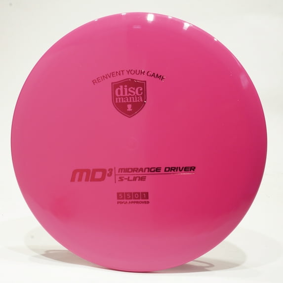 Discmania S-Line MD3 Disc Golf Midrange Disc, Pick Color/Weight [Stamp & Exact Color May Vary] Pink 175-176 grams