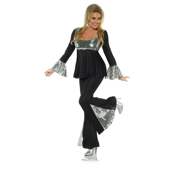 Disco 70s Womens Adult Dancing Diva Halloween Costume Dress-M