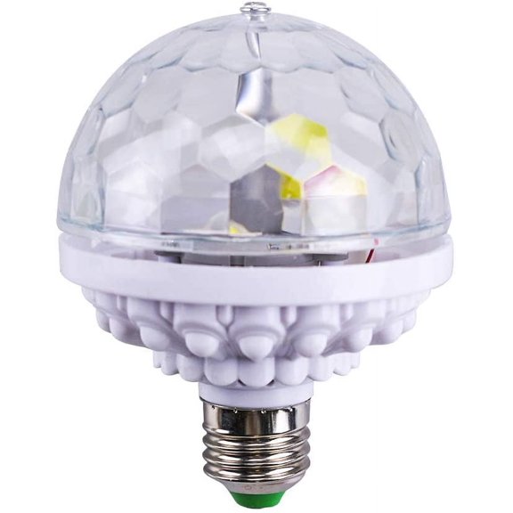Disco Ball,6 Color Stage Rotating LED Bulb,Multi Changing Color LED Light,E27 Stage Light for Family Parties Birthday DJ KTV Party Pub Club Decor (A - White)