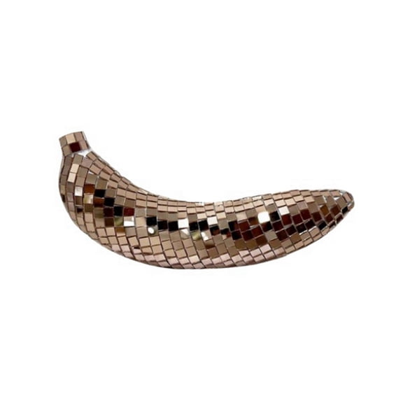 Disco Ball Banana Shape Ball Home Decor Table Bar Stage Rotating Disco Fruit Decoration Accessories Rose Gold